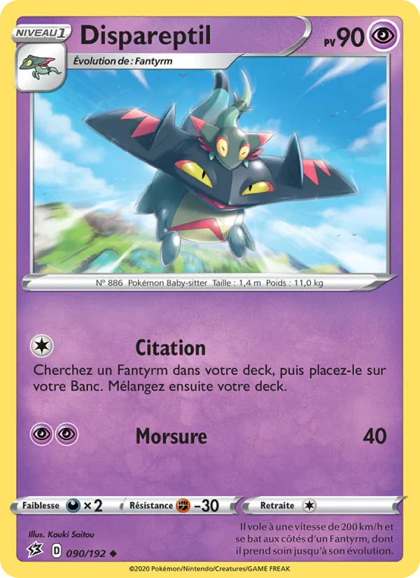 Dispareptil 90/192 — EB02 – Clash des Rebelles — Carte Pokémon française