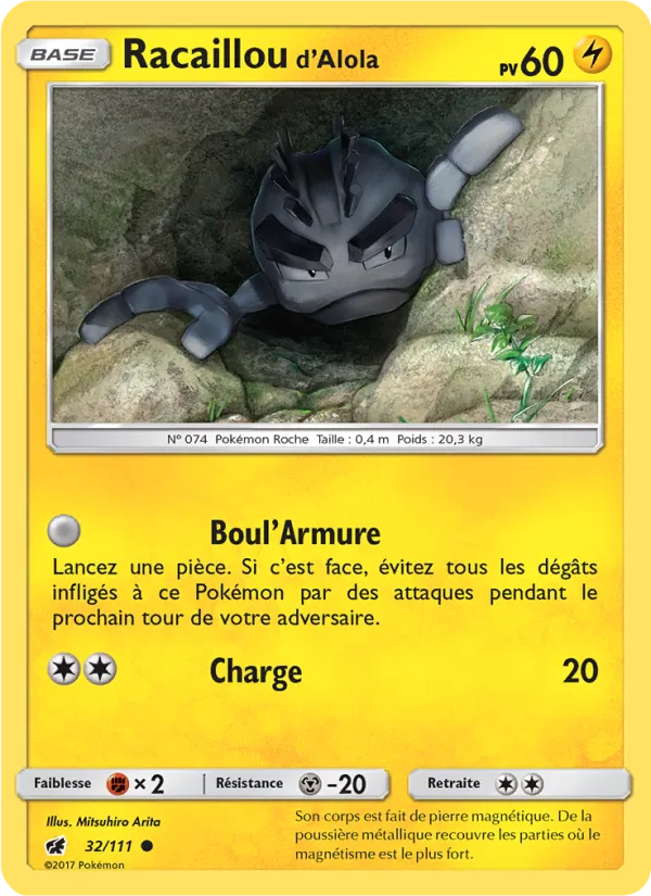 Racaillou d’Alola 32/111 — SL4 – Invasion Carmin — Carte Pokémon française