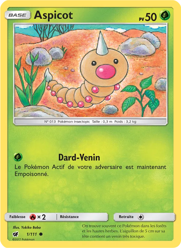 Aspicot 1/111 — SL4 – Invasion Carmin — Carte Pokémon française