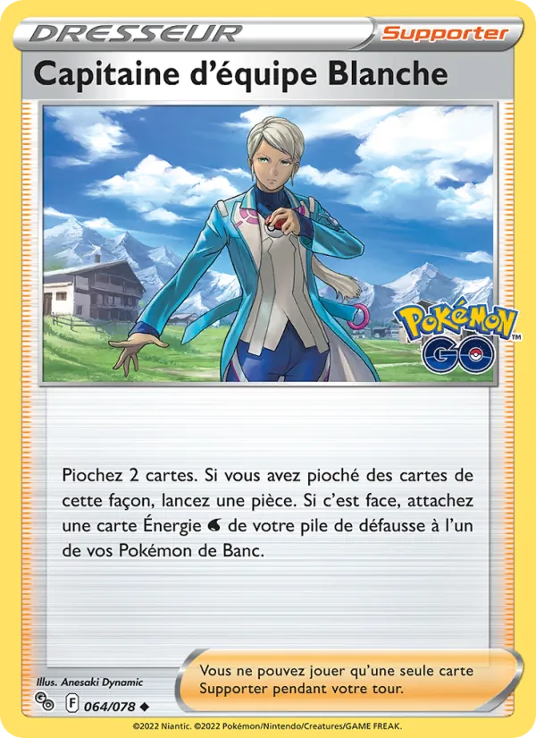 Capitaine d'équipe Blanche 64/78 — EB10.5 Pokemon GO — Carte Pokémon française