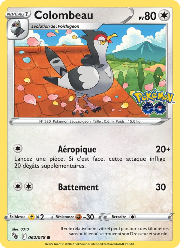 Colombeau 62/78 — EB10.5 Pokemon GO — Carte Pokémon française