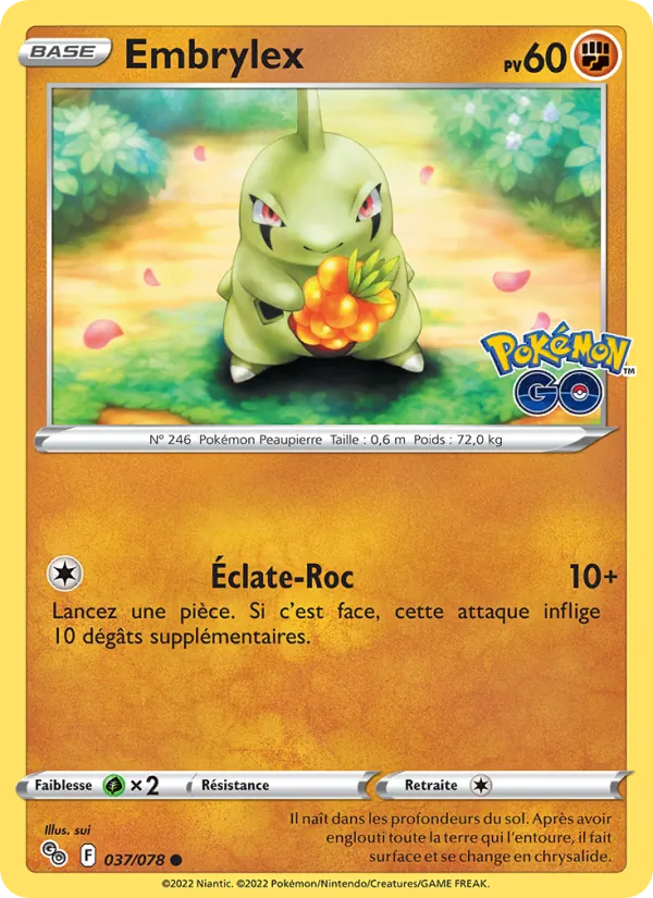 Embrylex 37/78 — EB10.5 Pokemon GO — Carte Pokémon française