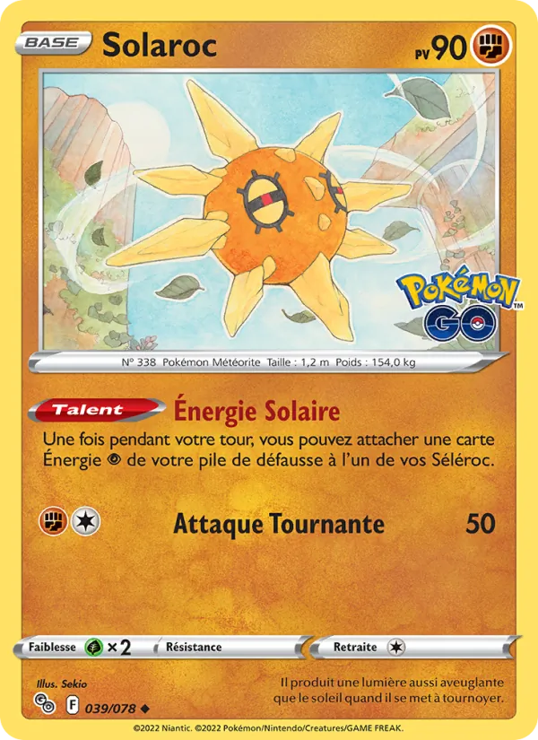 Solaroc 39/78 — EB10.5 Pokemon GO — Carte Pokémon française