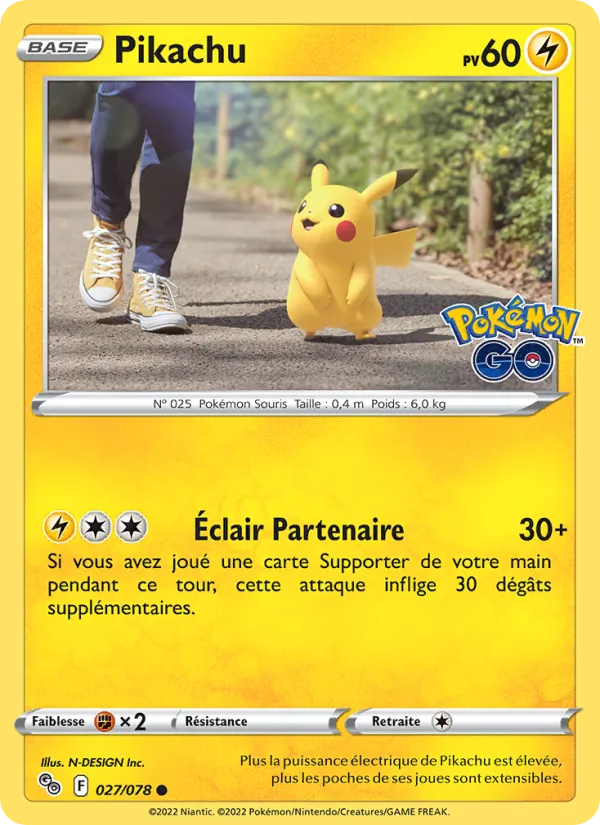 Pikachu 27/78 — EB10.5 Pokemon GO — Carte Pokémon française