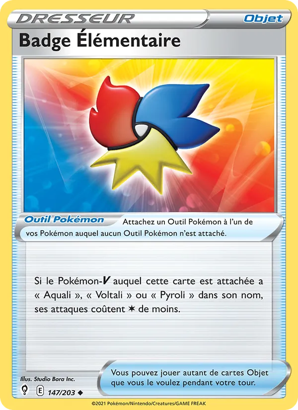 Badge Élémentaire 147/203 — EB07 - Evolution Céleste — Carte Pokémon française