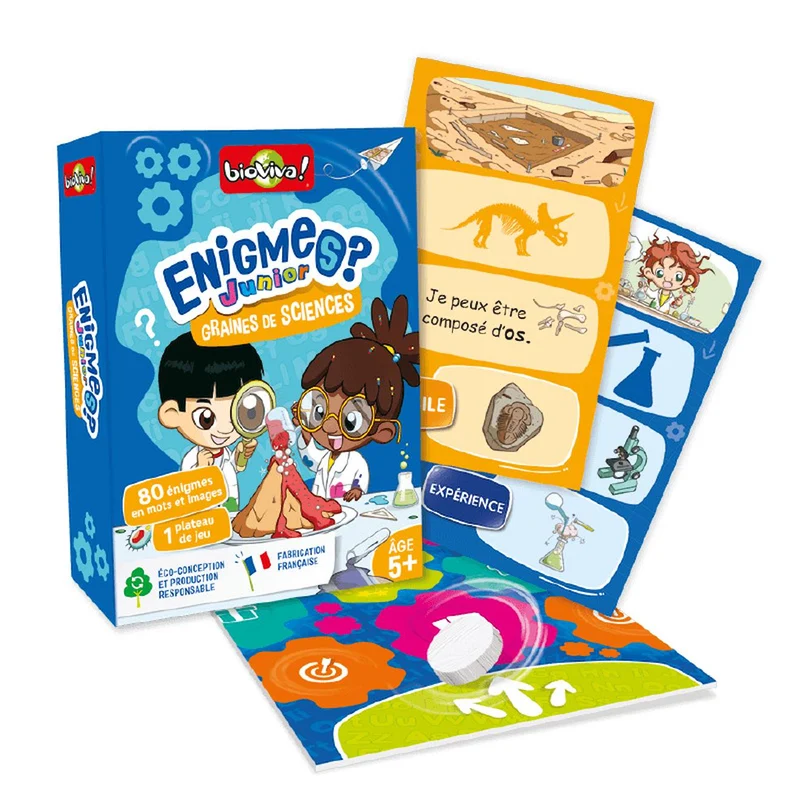 Jeu de cartes énigmes junior - graines de sciences - fabriqué en france multicolore