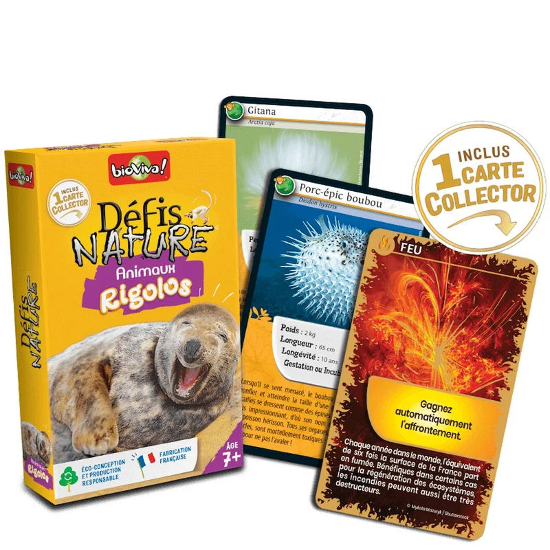 Jeu de cartes défis nature - animaux rigolos - fabriqué en france multicolore