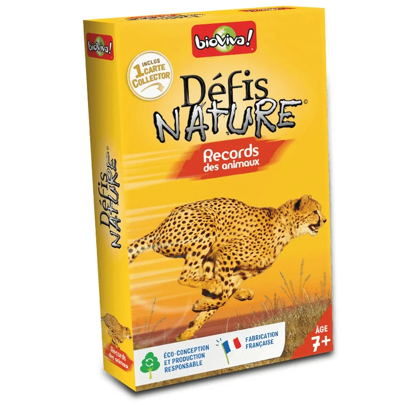 Jeu de cartes défis nature - records des animaux - fabriqué en france multicolore