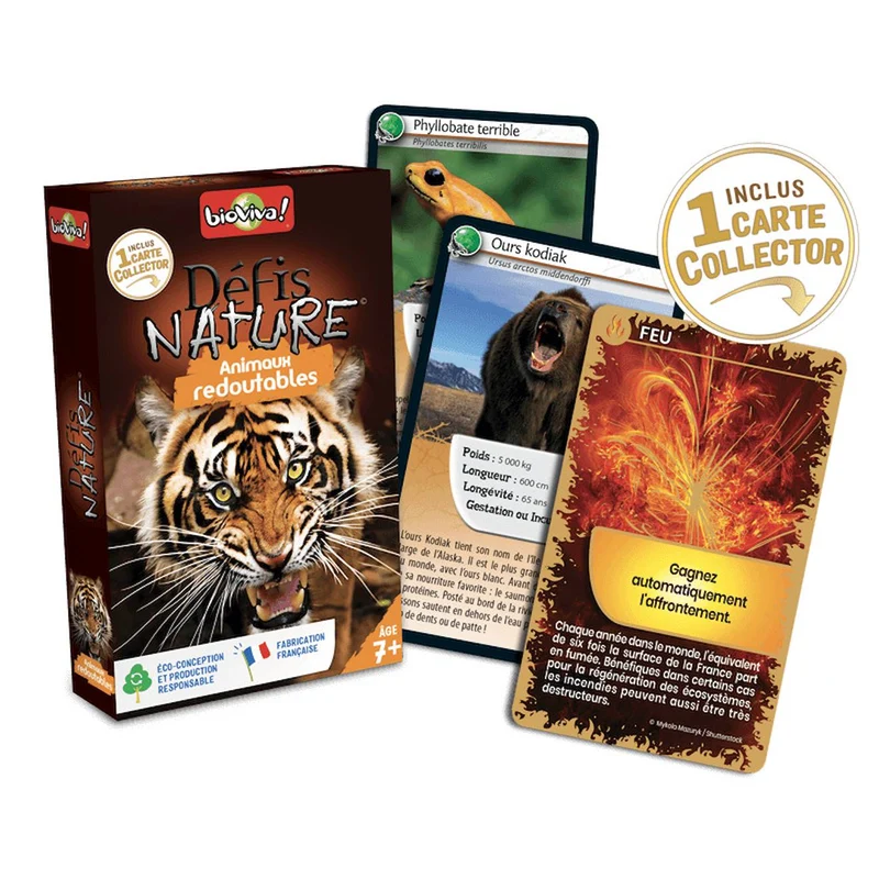 Jeu de cartes défis nature - animaux redoutables - fabriqué en france multicolore