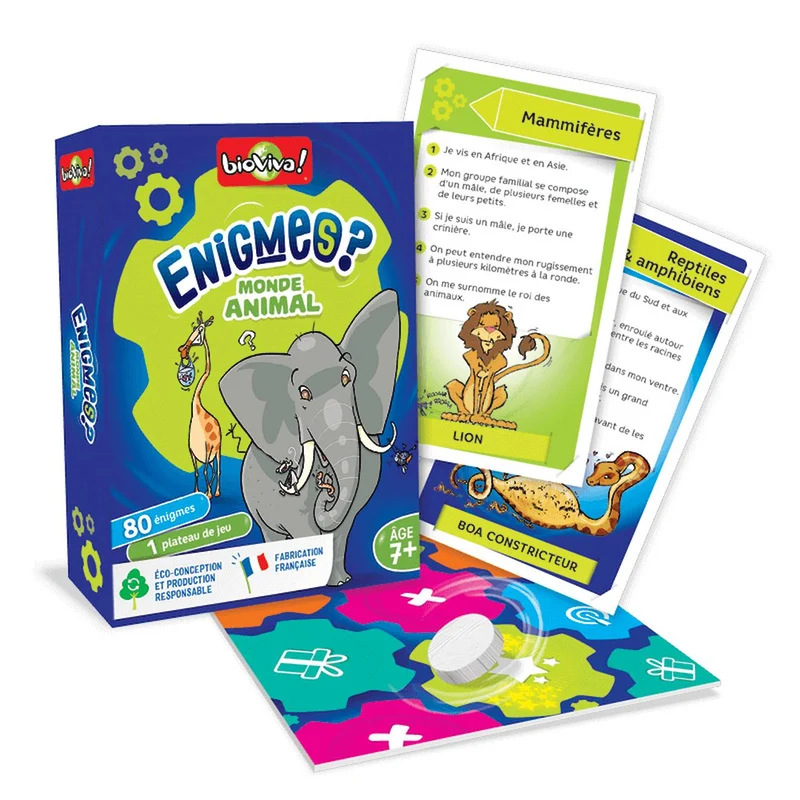 Jeu de cartes énigmes - monde animal - fabriqué en france multicolore