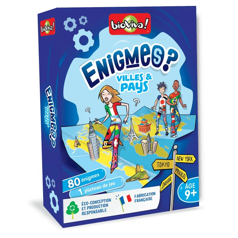 Jeu de cartes énigmes - villes et pays - fabriqué en france multicolore