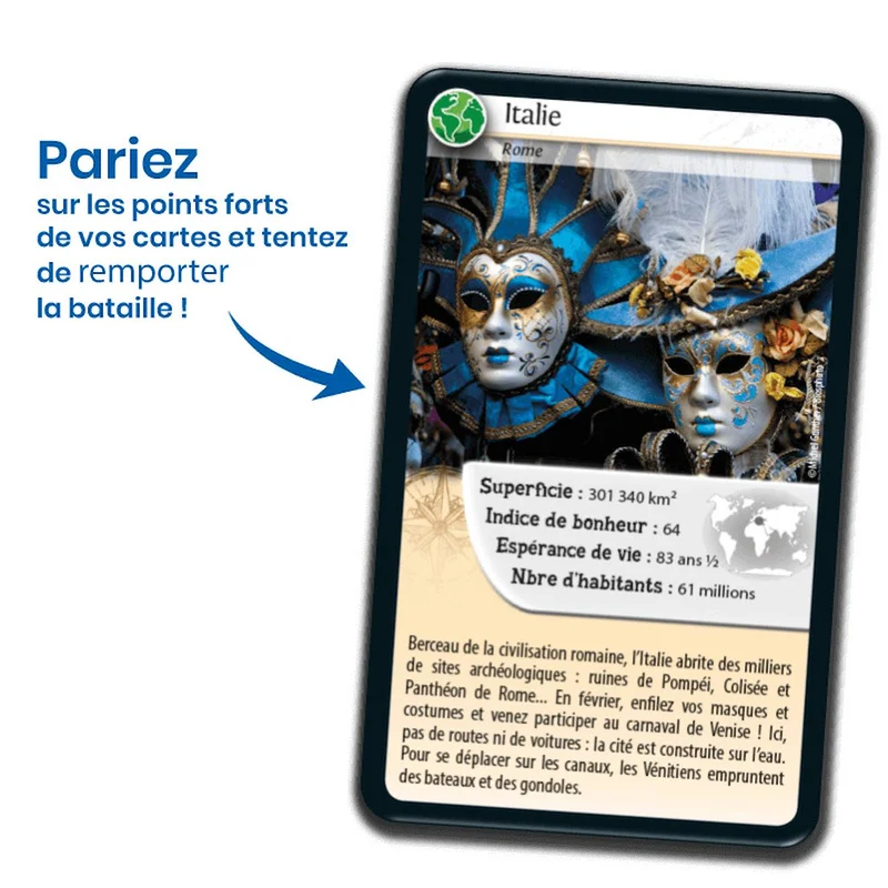 Jeu de cartes défis nature - pays du monde - fabriqué en france multicolore