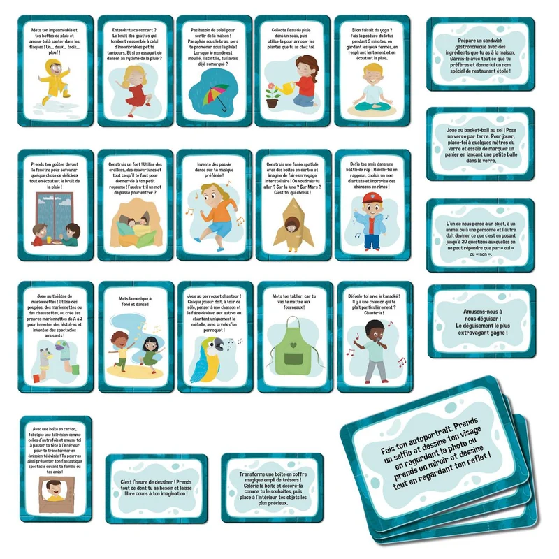 Life skills jeu de cartes s'occuper quand il pleut multicolore