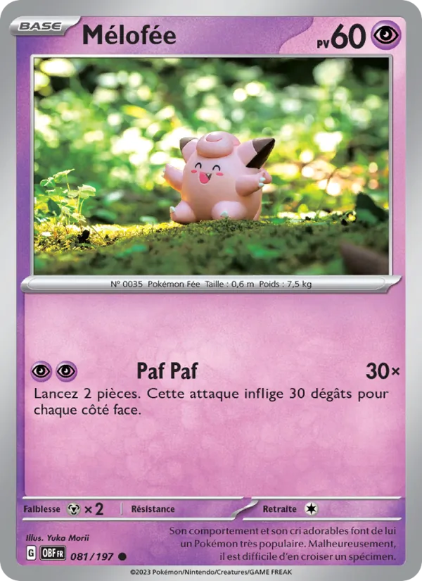 Mélofée 81/197 — EV03 – Flammes Obsidiennes — Carte Pokémon française