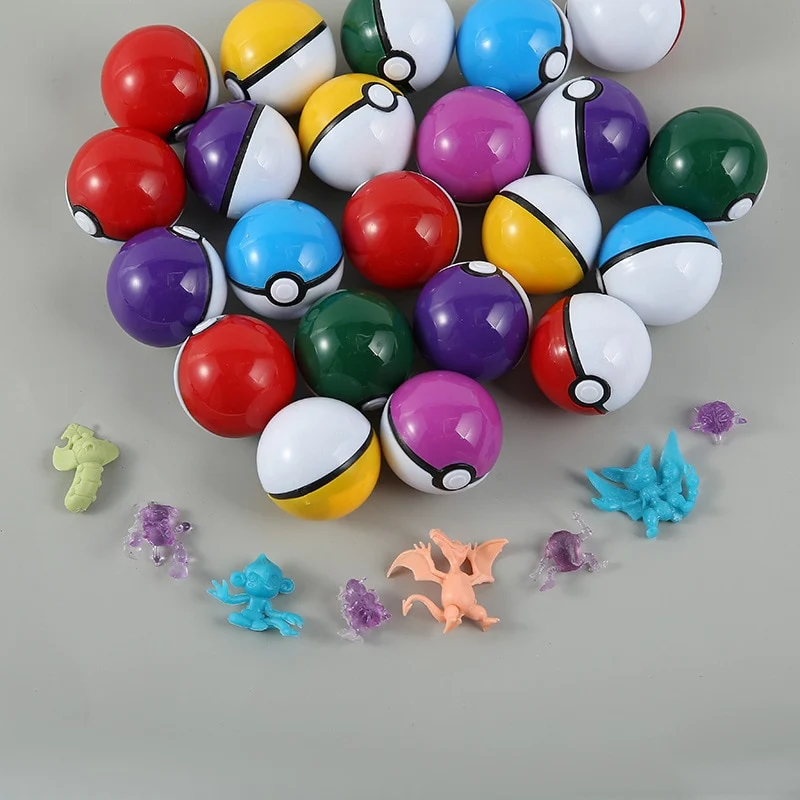 50 pièces de Pokémon Poké Balls, remplies de figurines et d'autocollants