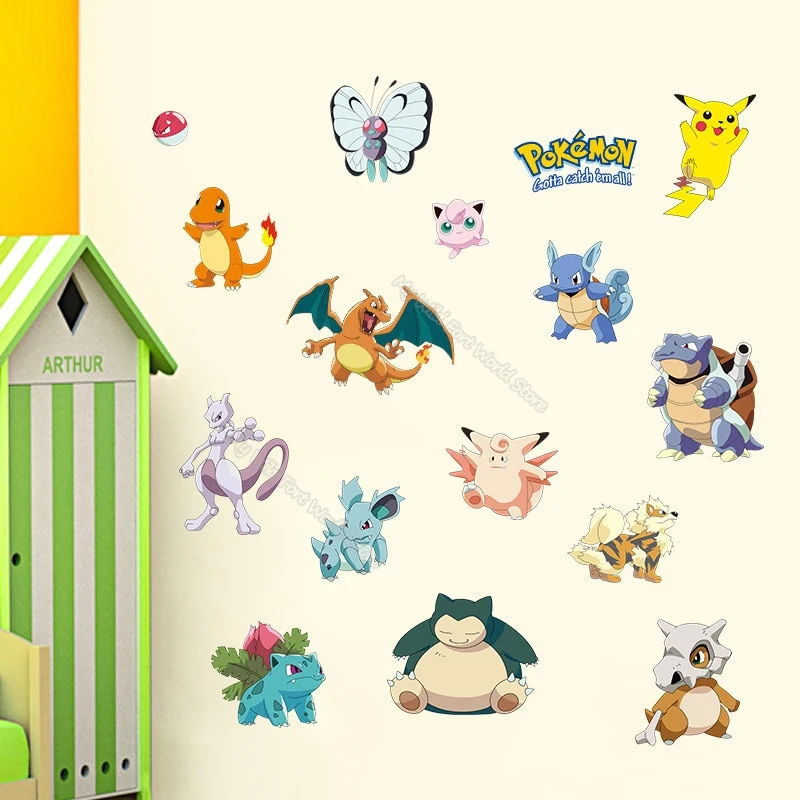 Stickers muraux dans différents motifs Pokemon