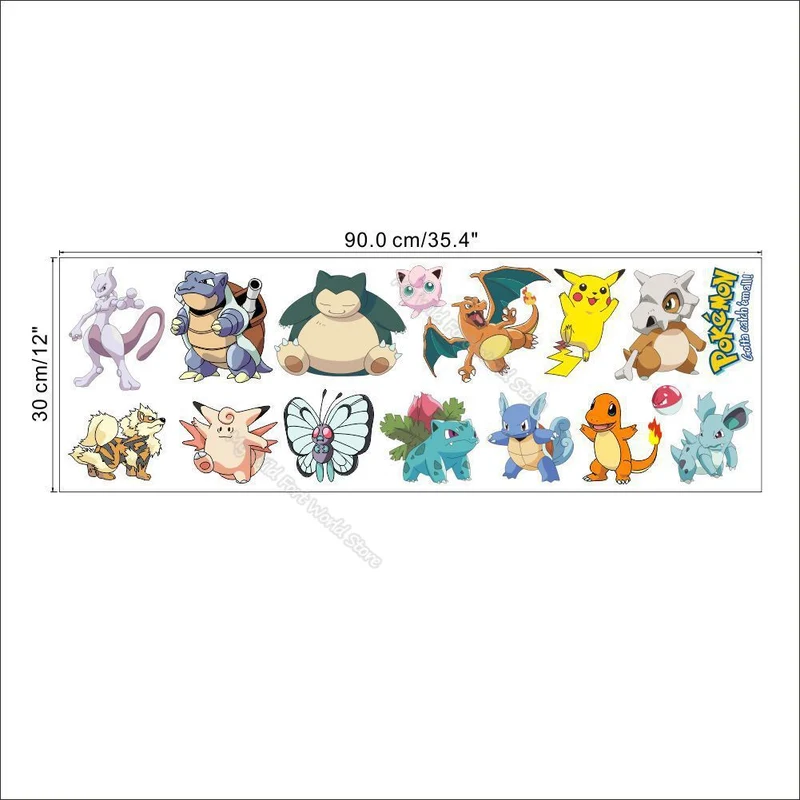 Stickers muraux dans différents motifs Pokemon
