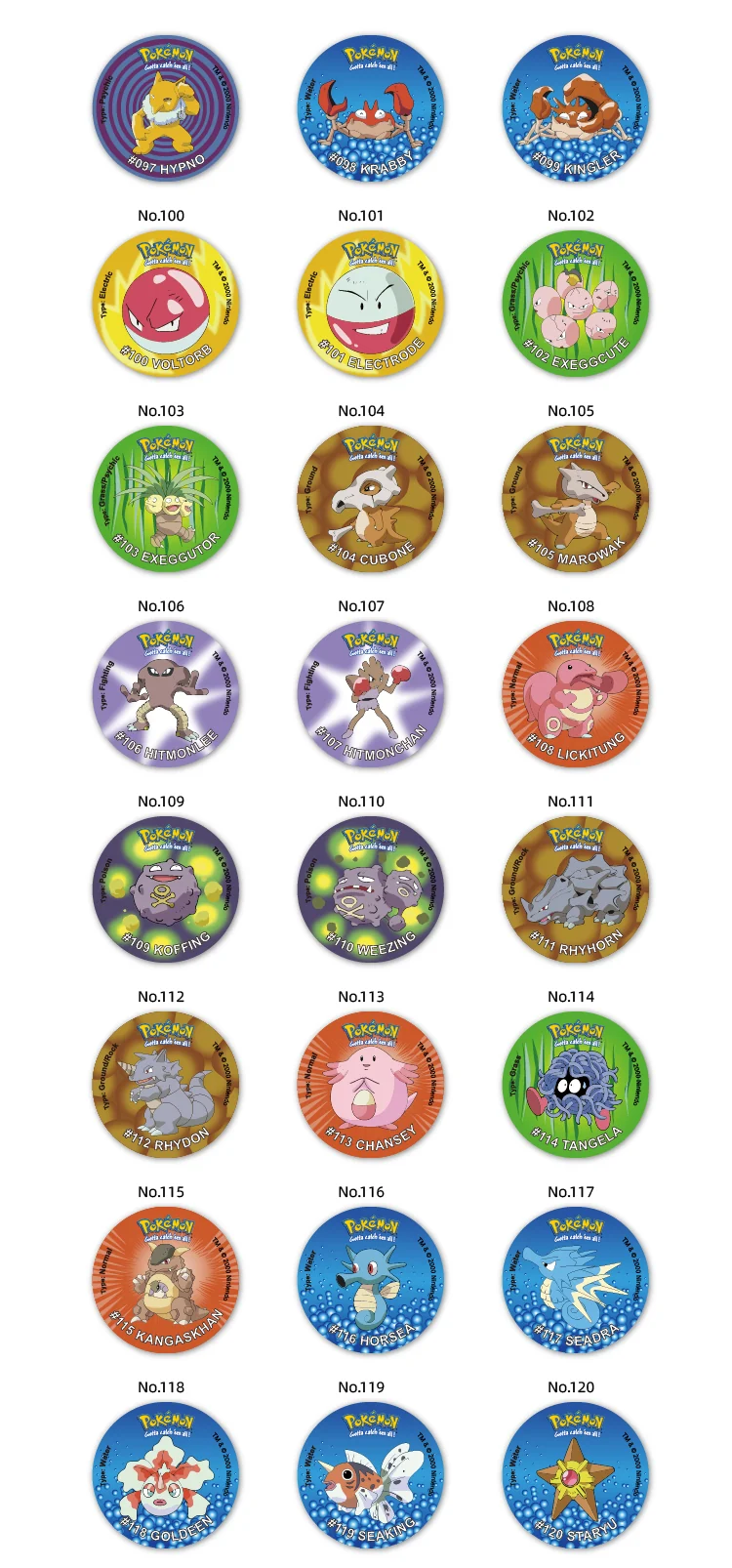 Tazos Pokémon 160 pogs ronds édition 2000 avec boîte