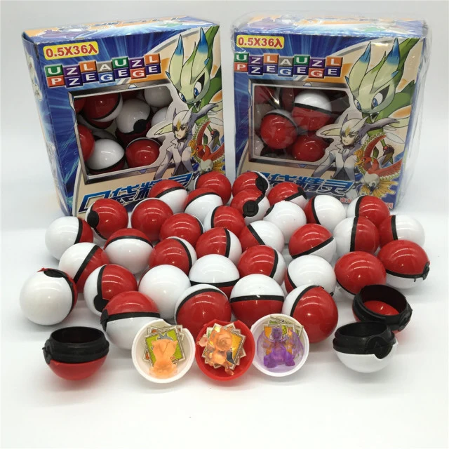 Lot de 36 petites boules Pokémon avec figurine et autocollant