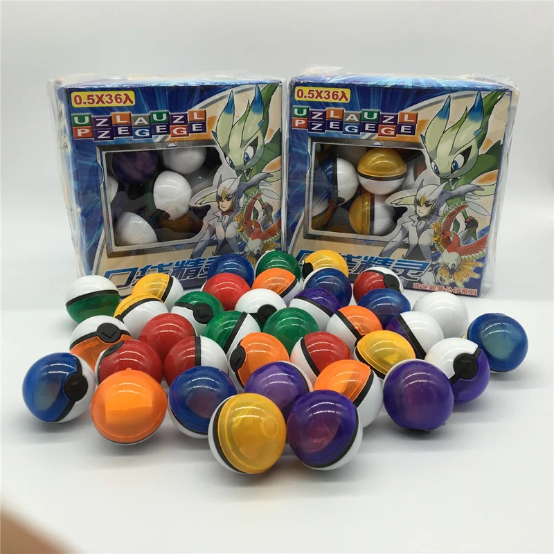 Lot de 36 petites boules Pokémon avec figurine et autocollant