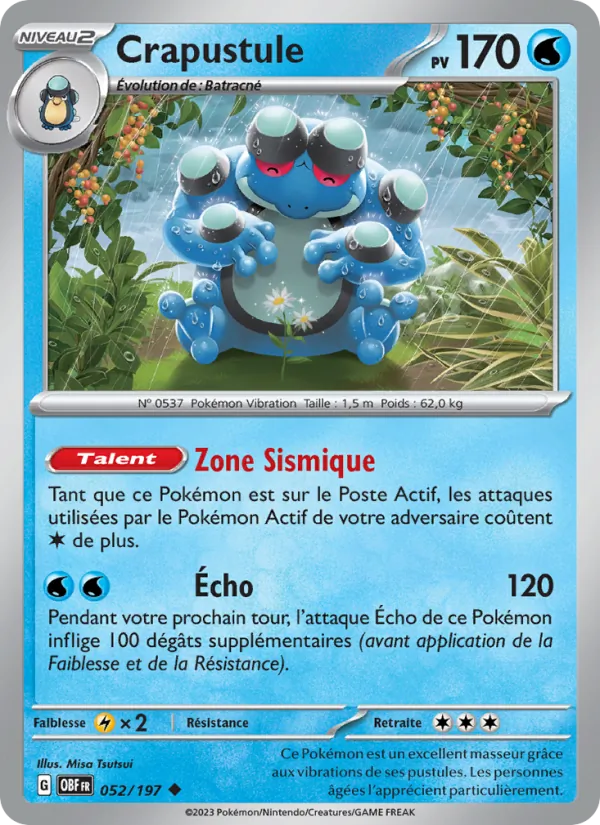 Crapustule 52/197 — EV03 – Flammes Obsidiennes — Carte Pokémon française