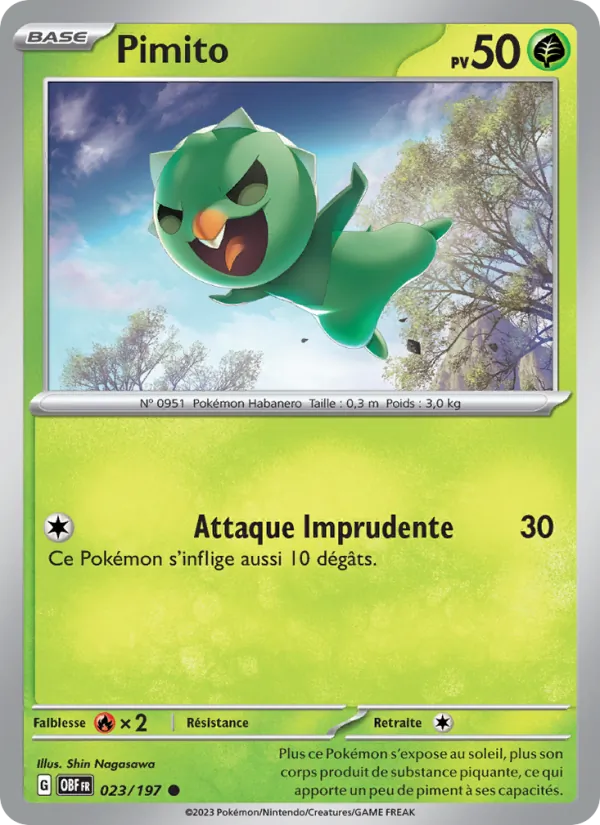 Pimito 23/197 — EV03 – Flammes Obsidiennes — Carte Pokémon française