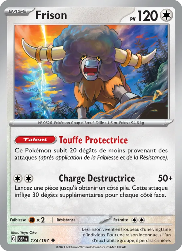 Frison 174/197 — EV03 – Flammes Obsidiennes — Carte Pokémon française