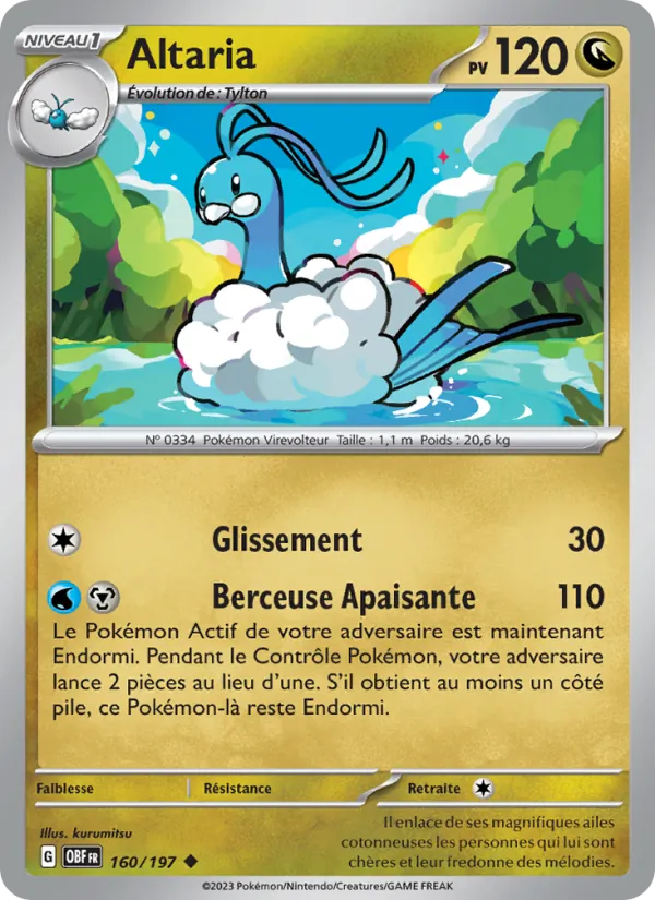 Altaria 160/197 — EV03 – Flammes Obsidiennes — Carte Pokémon française