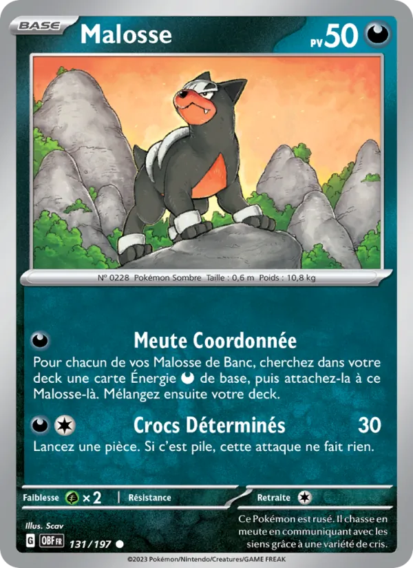 Malosse 131/197 — EV03 – Flammes Obsidiennes — Carte Pokémon française
