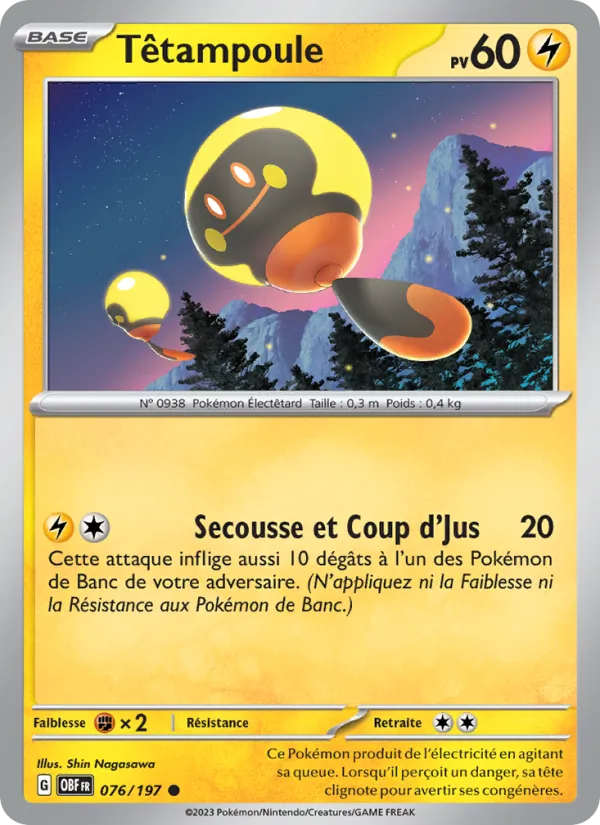Têtampoule 76/197 — EV03 – Flammes Obsidiennes — Carte Pokémon française