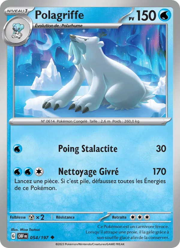 Polagriffe 54/197 — EV03 – Flammes Obsidiennes — Carte Pokémon française
