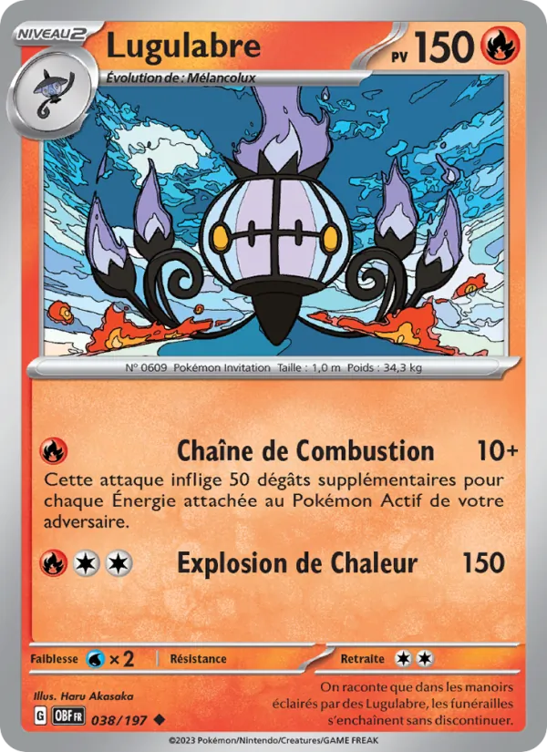 Lugulabre 38/197 — EV03 – Flammes Obsidiennes — Carte Pokémon française