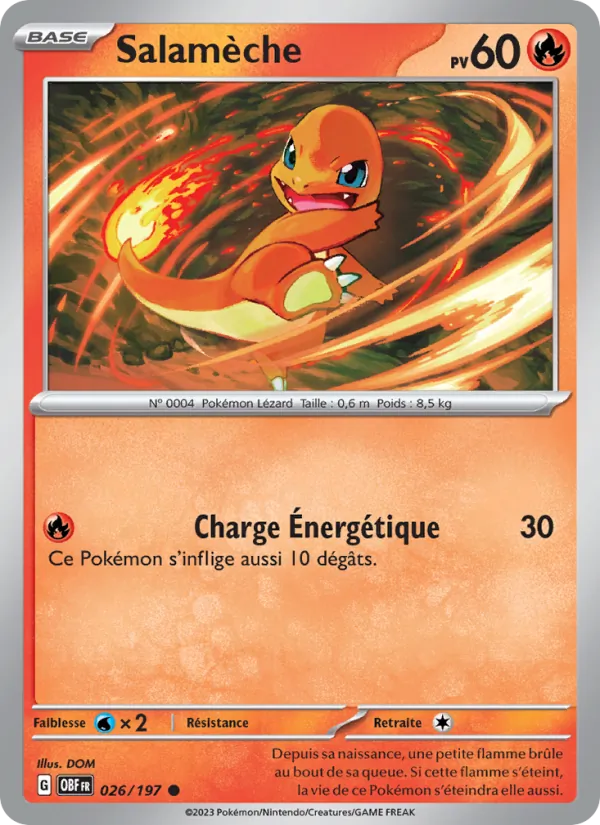 Salamèche 26/197 — EV03 – Flammes Obsidiennes — Carte Pokémon française