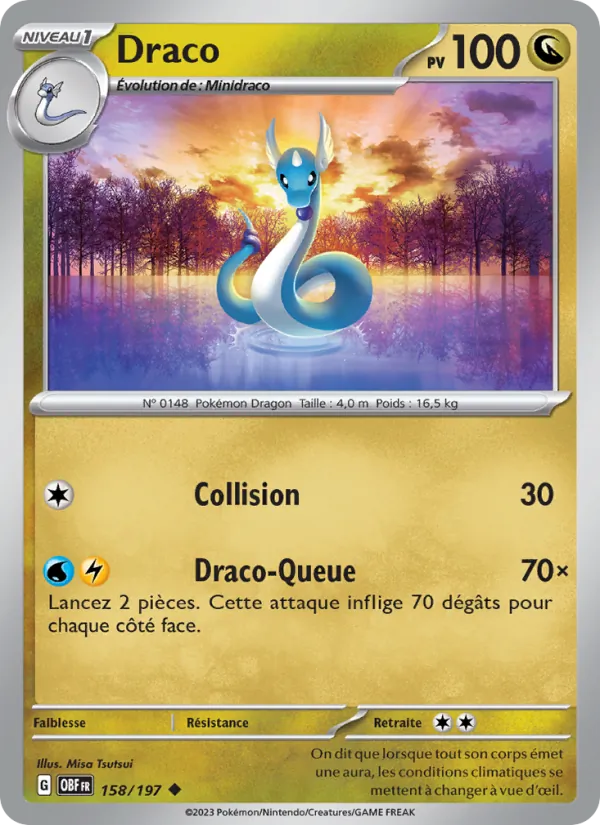 Draco 158/197 — EV03 – Flammes Obsidiennes — Carte Pokémon française