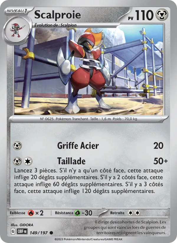 Scalproie 149/197 — EV03 – Flammes Obsidiennes — Carte Pokémon française