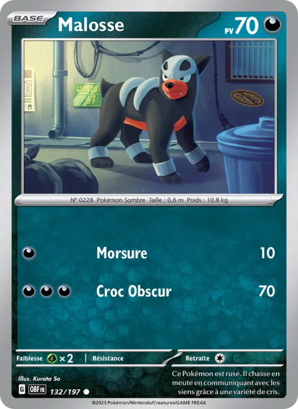 Malosse 132/197 — EV03 – Flammes Obsidiennes — Carte Pokémon française