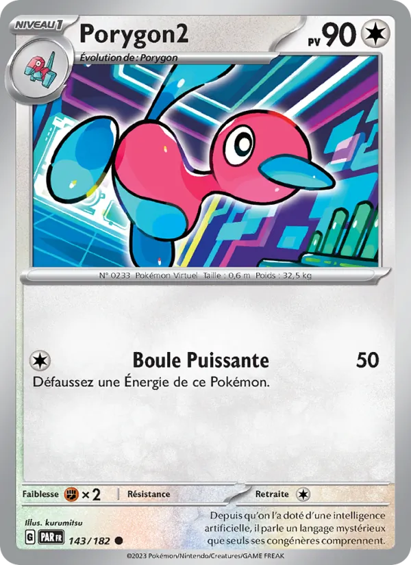 Porygon2 143/182 — EV04 – Faille Paradoxe — Carte Pokémon française