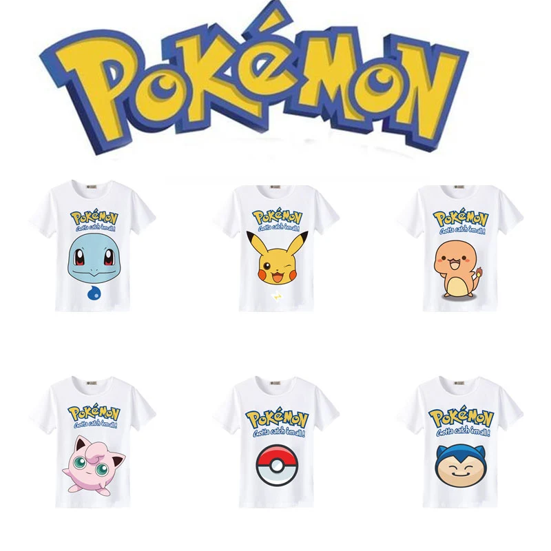 T-shirts d'été Pokemon et Pikachu dans de nombreux superbes designs