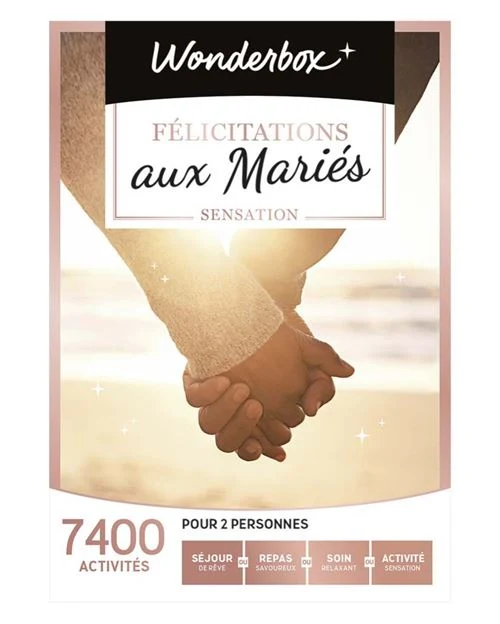 Coffret cadeau Wonderbox Félicitations aux Mariés Sensation