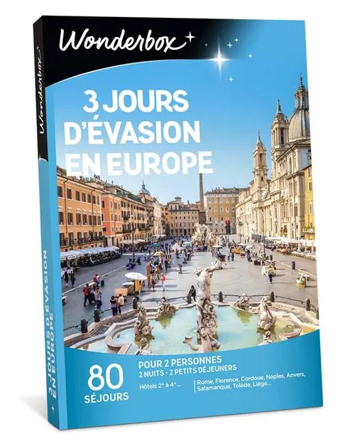 Coffret cadeau Wonderbox 3 Jours d'évasion en Europe