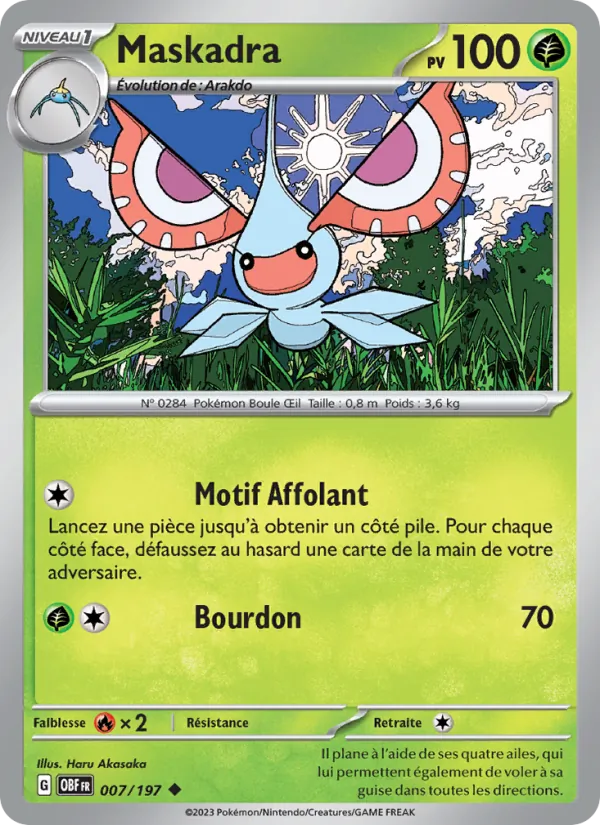 Maskadra 7/197 — EV03 – Flammes Obsidiennes — Carte Pokémon française
