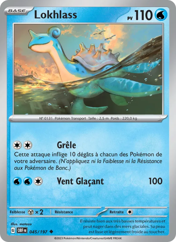 Lokhlass 45/197 — EV03 – Flammes Obsidiennes — Carte Pokémon française