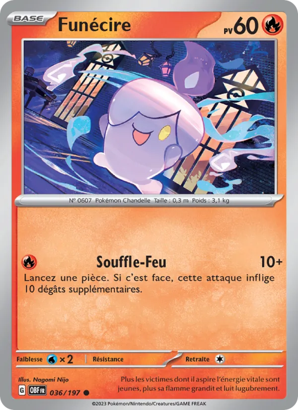 Funécire 36/197 — EV03 – Flammes Obsidiennes — Carte Pokémon française