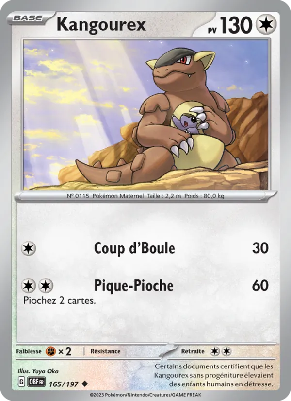 Kangourex 165/197 — EV03 – Flammes Obsidiennes — Carte Pokémon française
