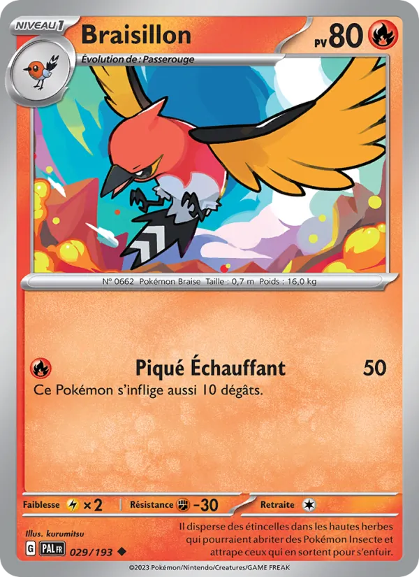 Braisillon 29/193 — EV02 – Évolutions à Paldea — Carte Pokémon française