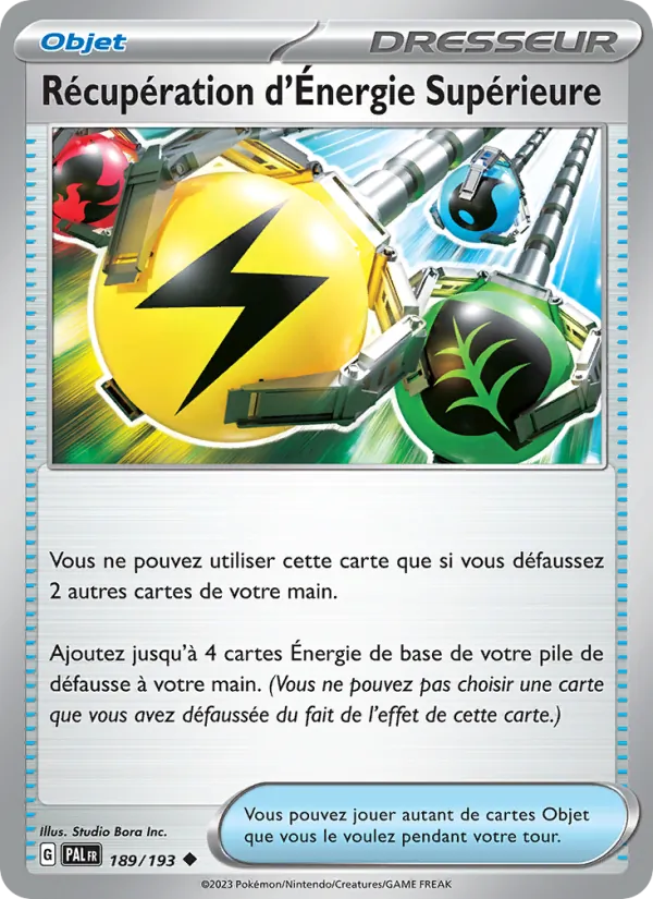 Récupération d'Énergie Supérieure 189/193 — EV02 – Évolutions à Paldea — Carte Pokémon française