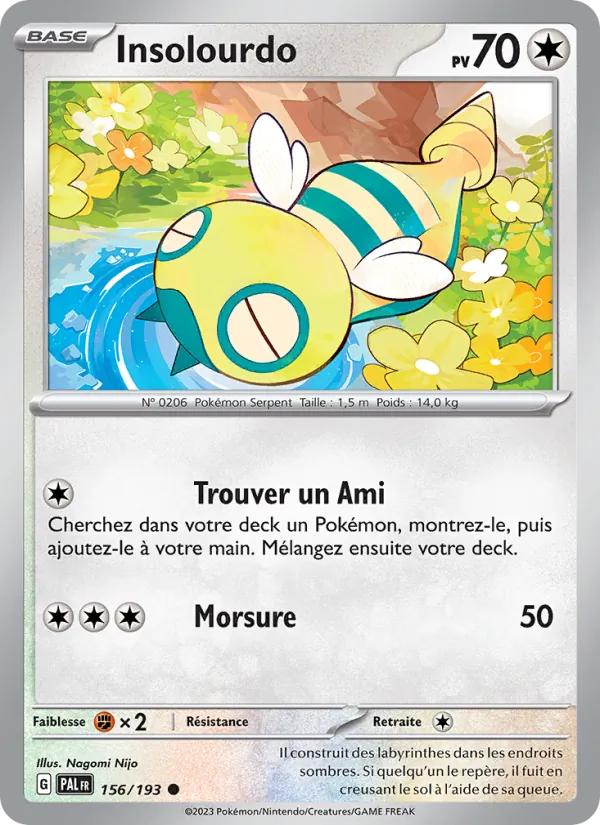 Insolourdo 156/193 — EV02 – Évolutions à Paldea — Carte Pokémon française