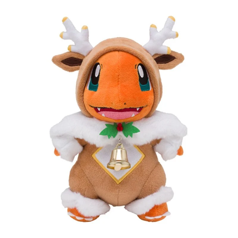 Glumanda Charmander Peluche Cosplay Édition de Noël (environ 24 cm)