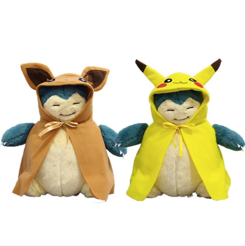 Relaxo Snorlax cosplay en peluche Évoli ou Pikachu (environ 30 cm)
