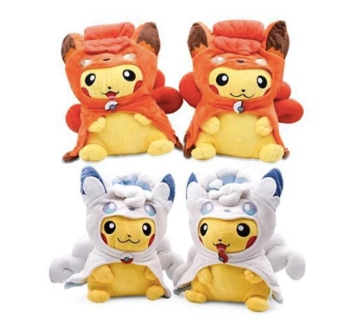 Pikachu cosplay comme feu ou glace Goupix peluches (env. 30cm)